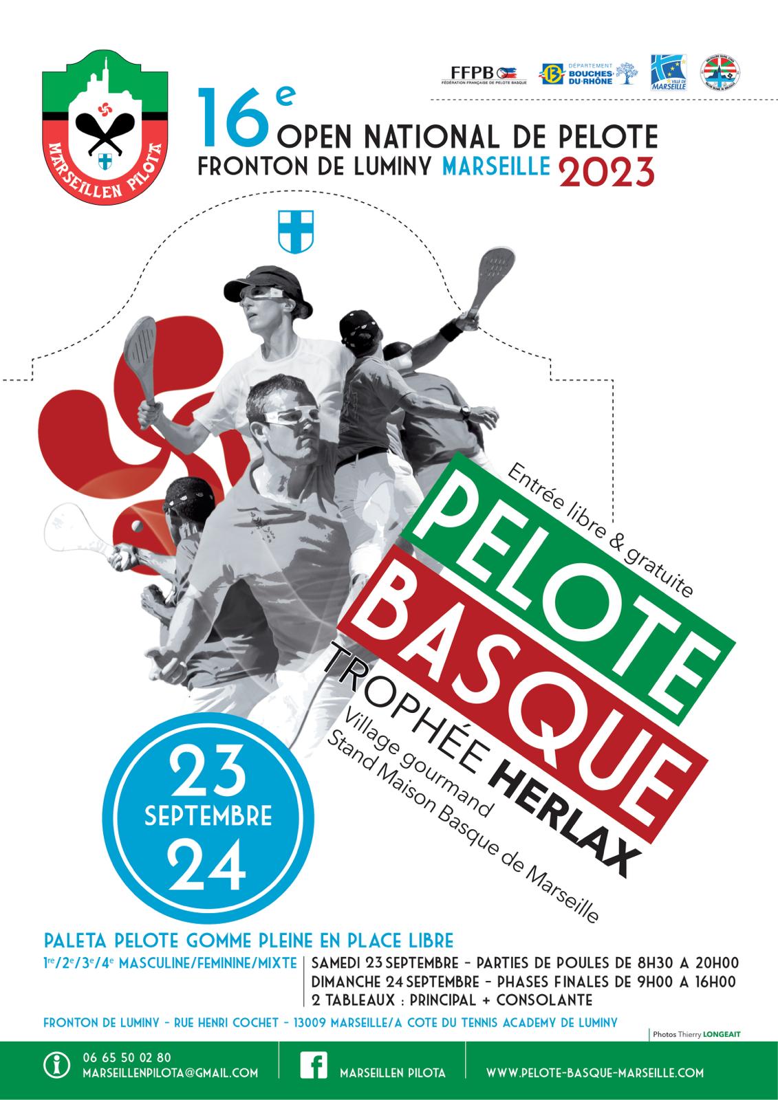 16ème Open de Pelote – Trophée Herlax – 23/24 septembre au fronton de Luminy