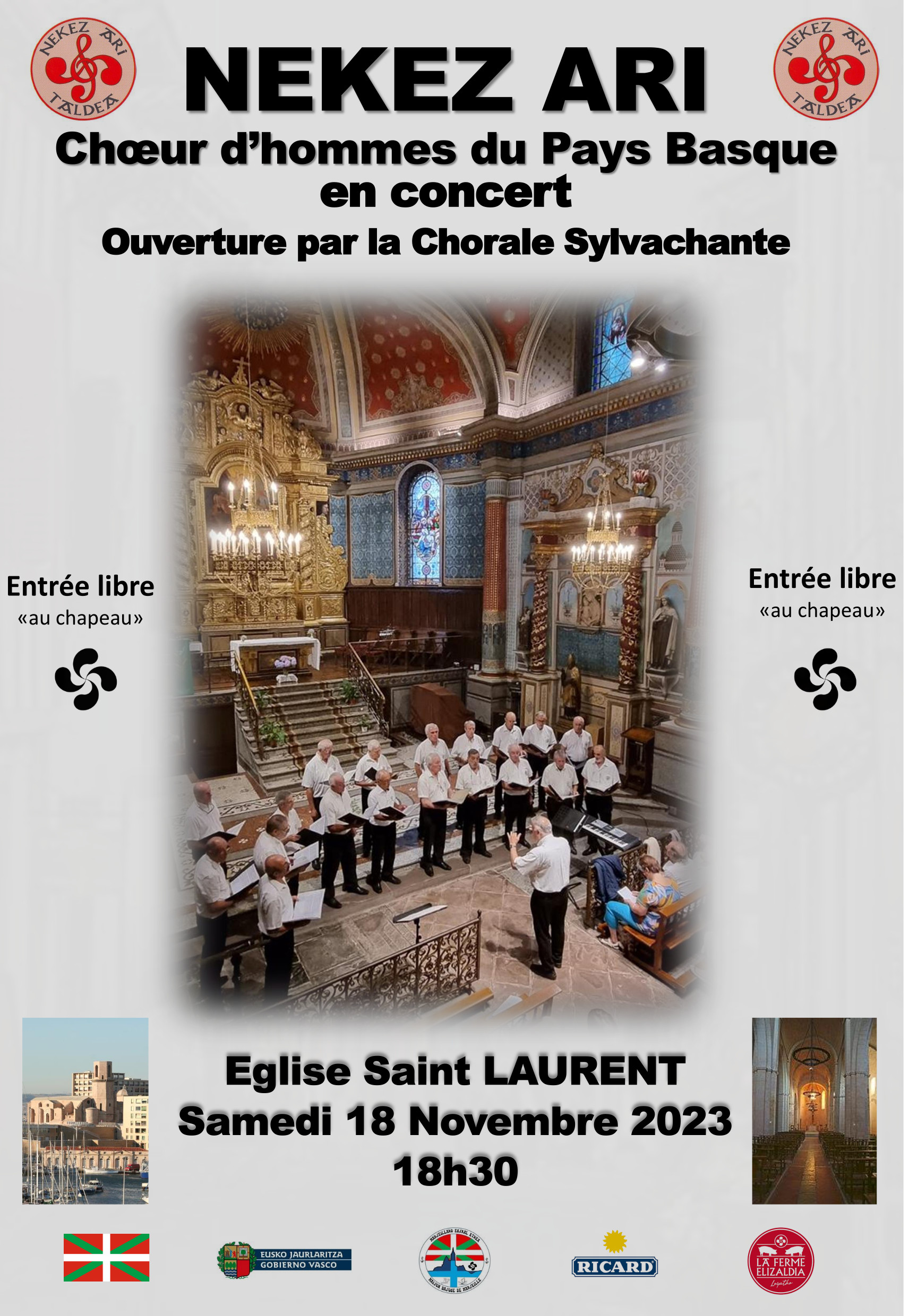 Concert de NEKEZ ARI, le 18 novembre 2023 18h30 à l’église Saint Laurent, Marseille